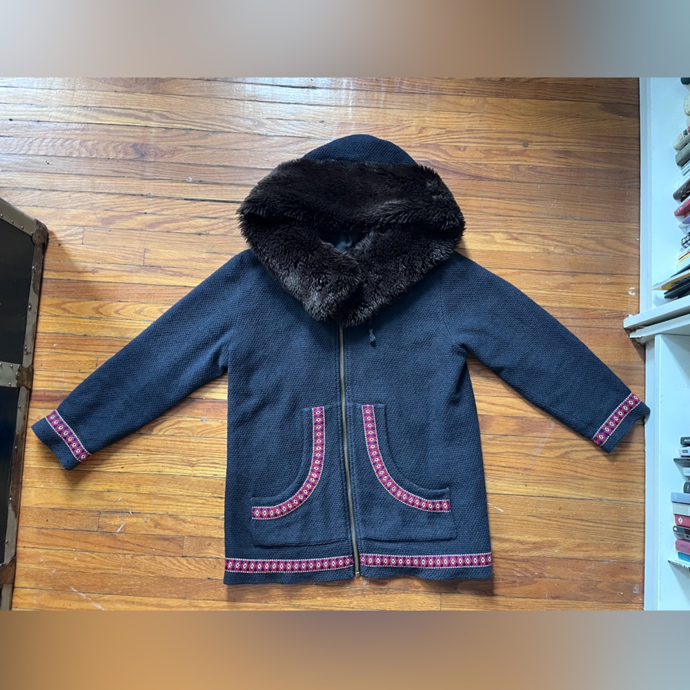 Danish designer jacket with fur hood